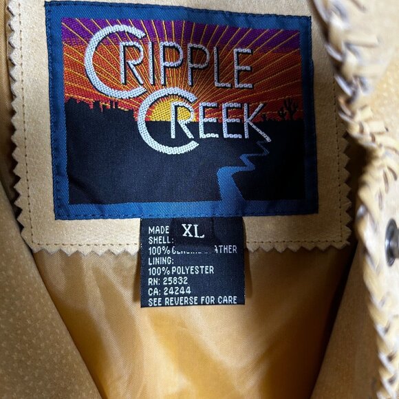 Cripple Creek Jacket Womens XL Genuine Leather Aztec Beaded Fringe Western - Picture 6 of 6